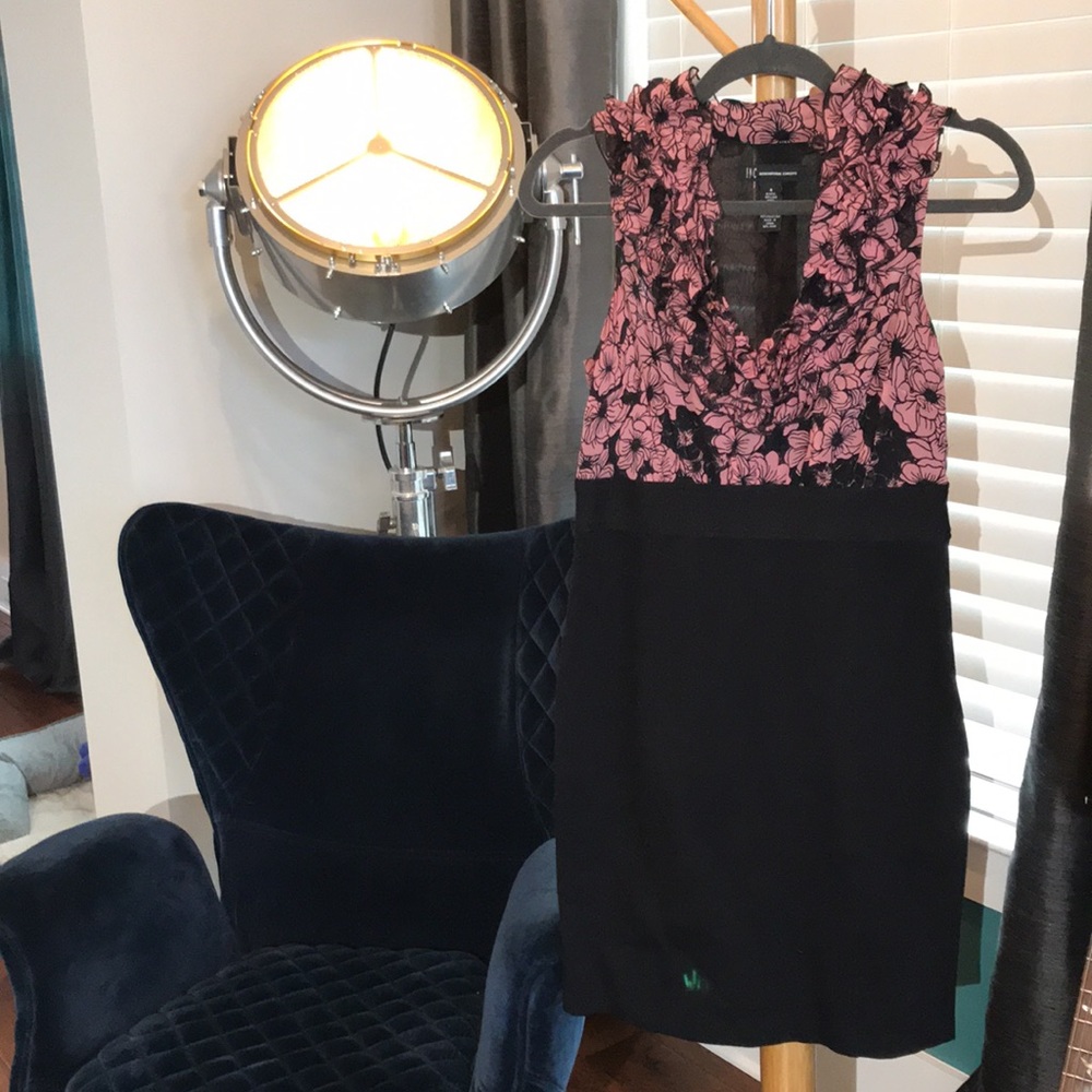 INC pink and black floral dress